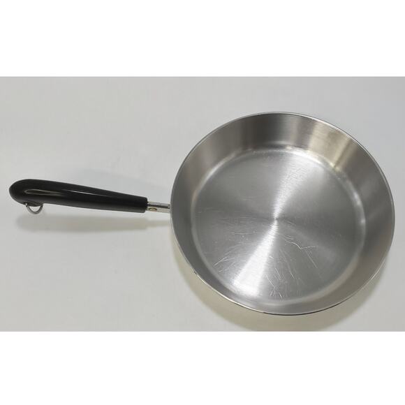 Vintage Revere Ware 1801 Tri-Ply Stainless Steel Disk Bottom 9" Fry Pan No Lid - Picture 4 of 7